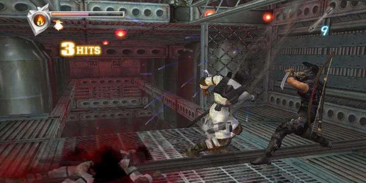 Ninja Gaiden 2004 Fighting Enemy Metal