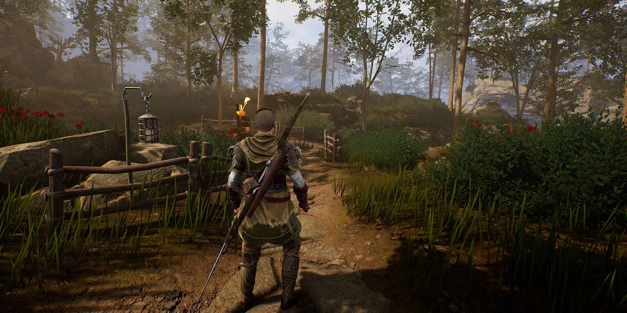 Of Ash And Steel Character Standing In Woods