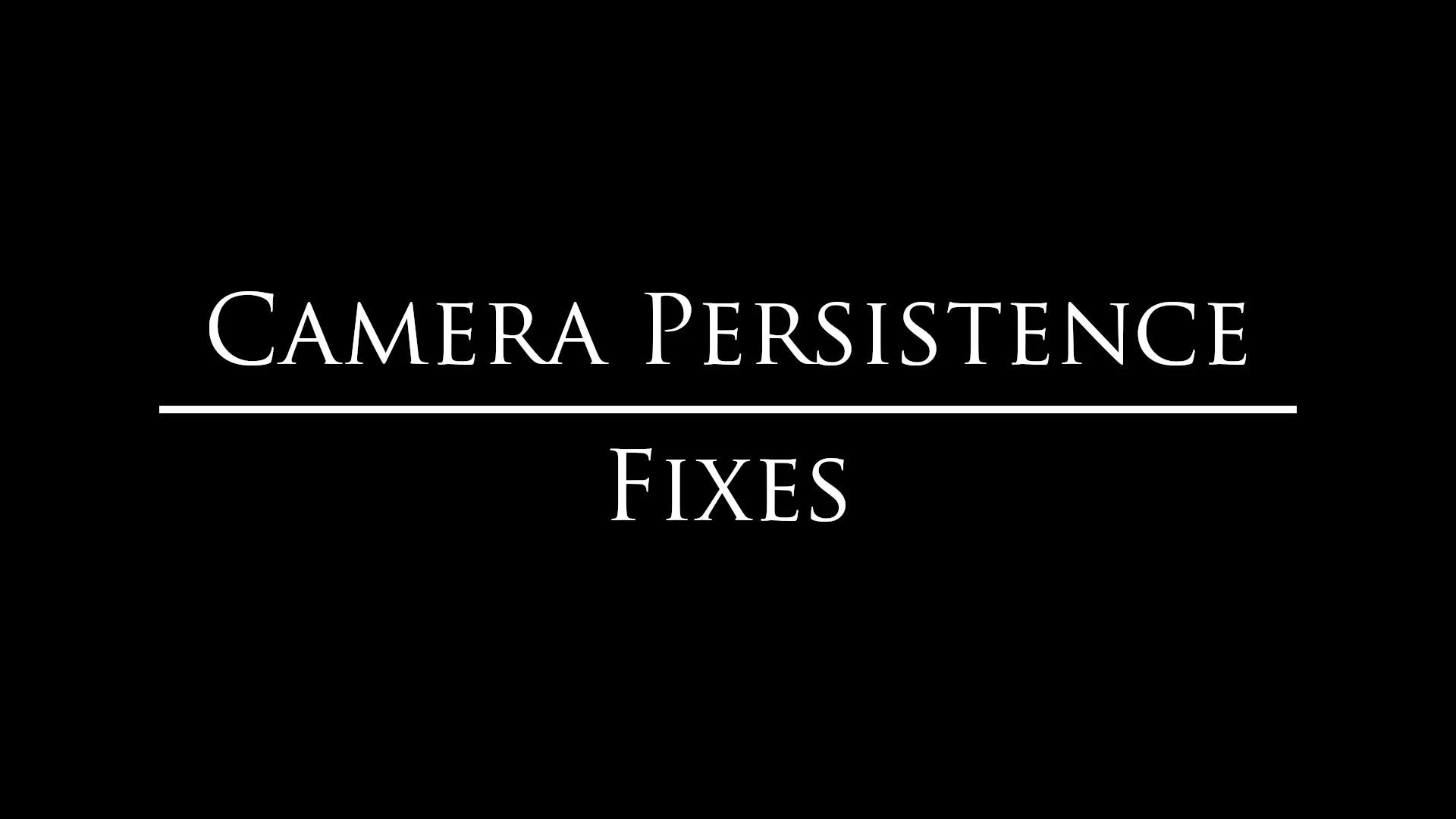 Camera Persistence Fixes