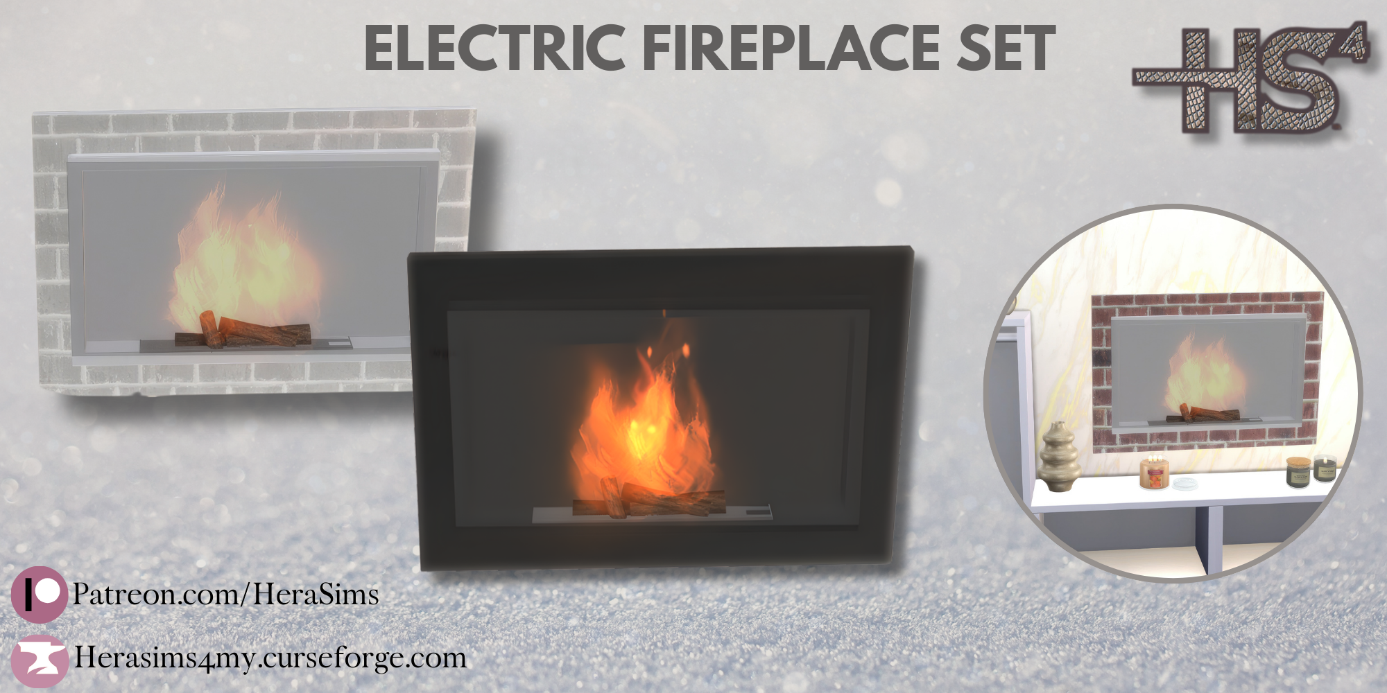 Electric Fireplace set