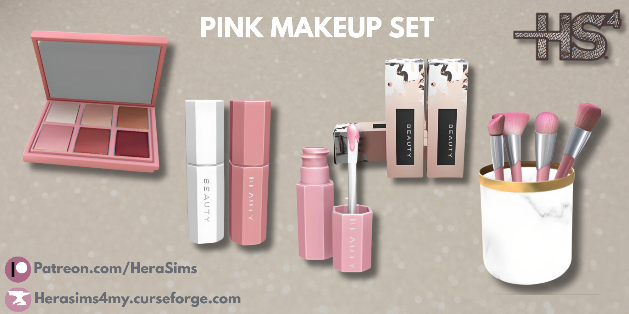 Pink makeup set