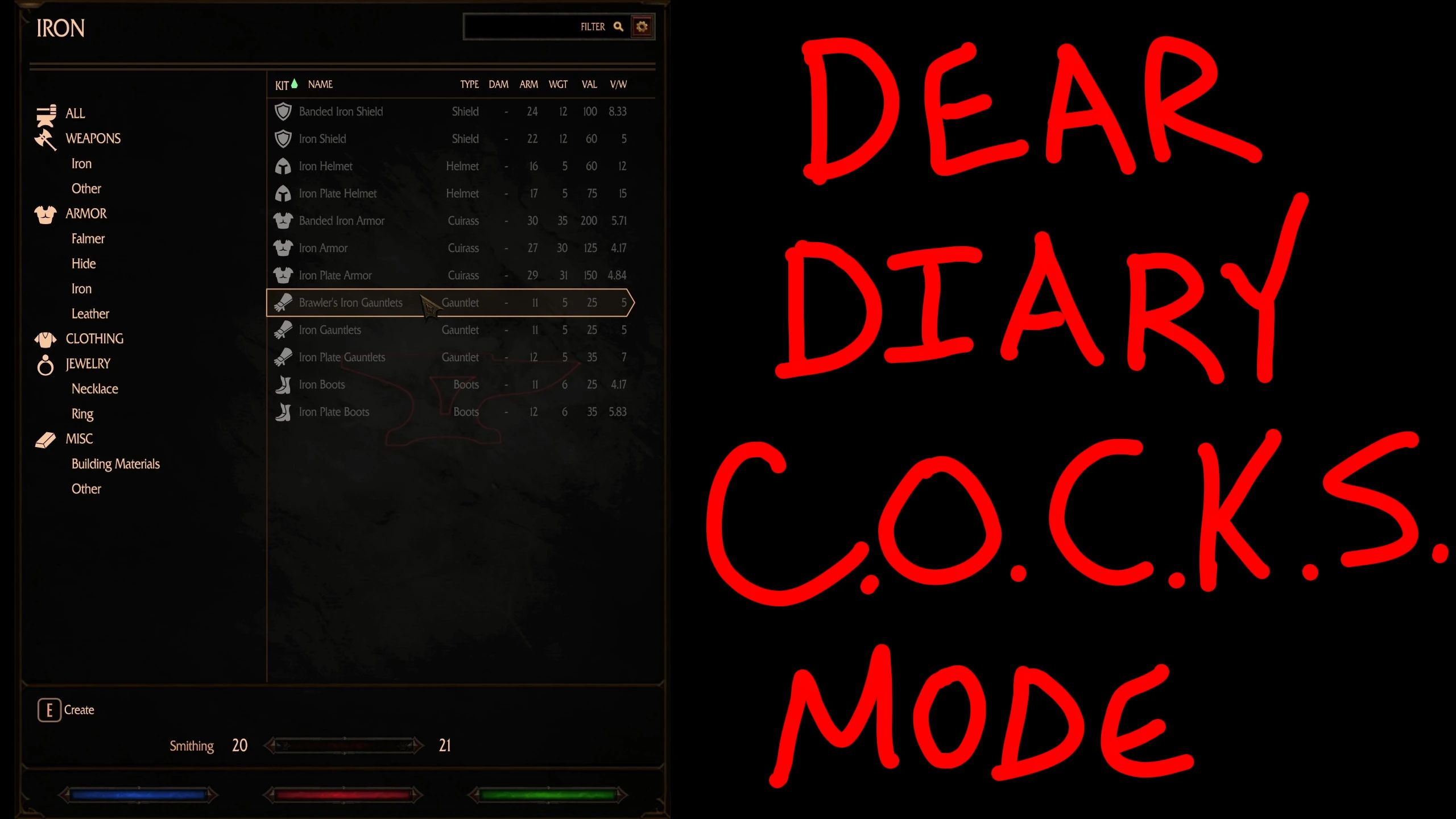 Dear Diary C.O.C.K.S. Mode