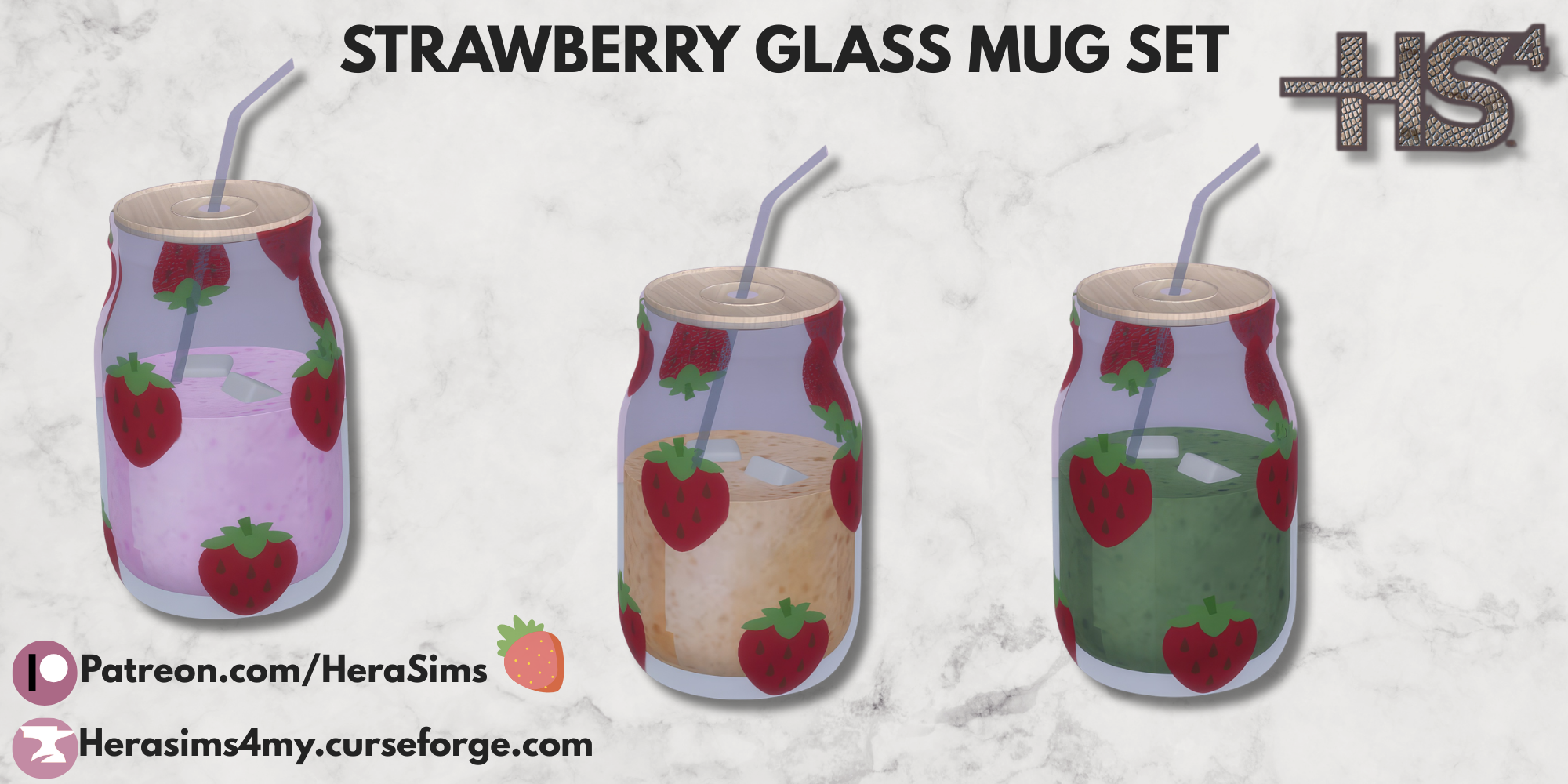 Strawberry glass mug