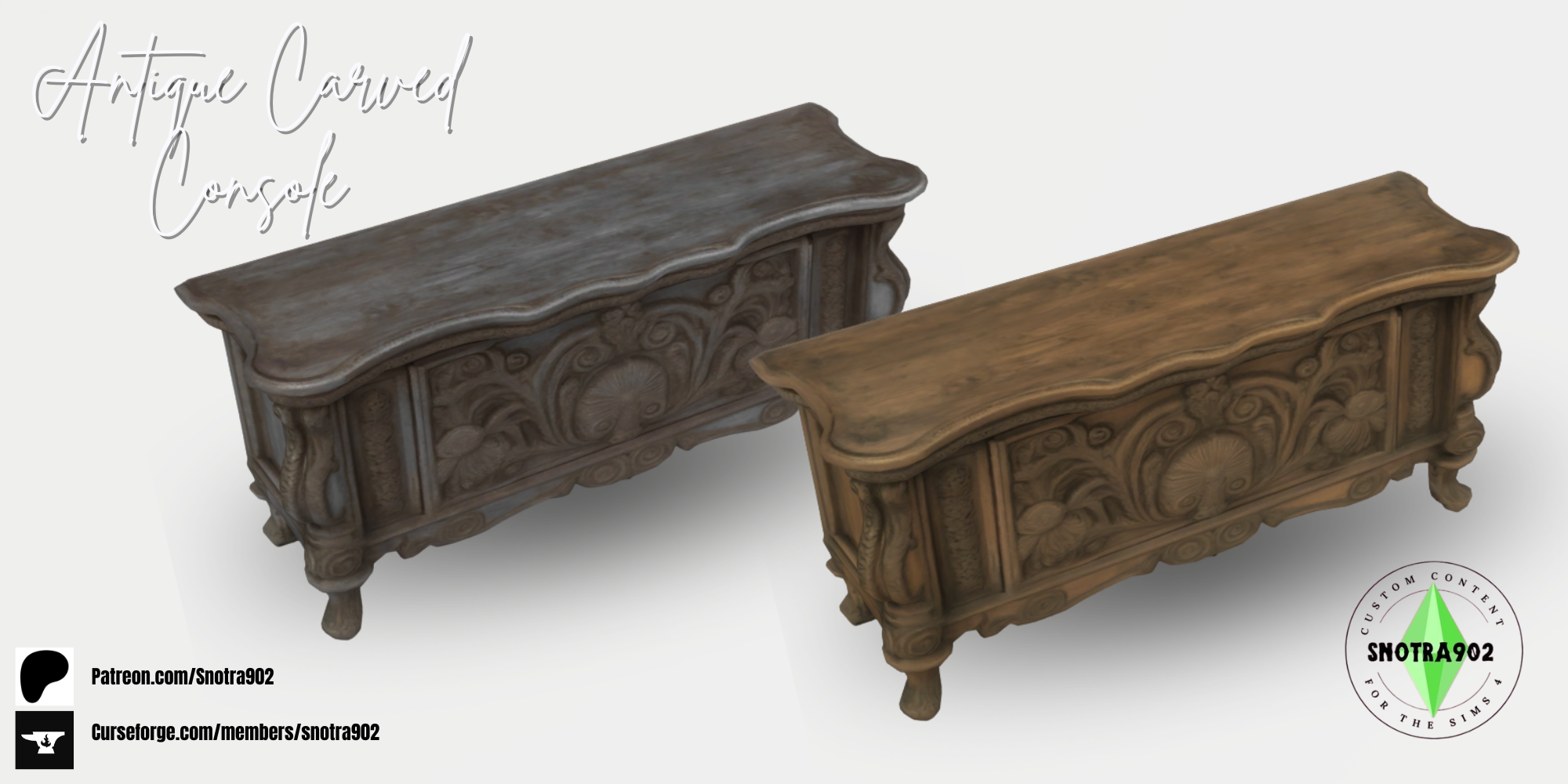 Antique Carved Console