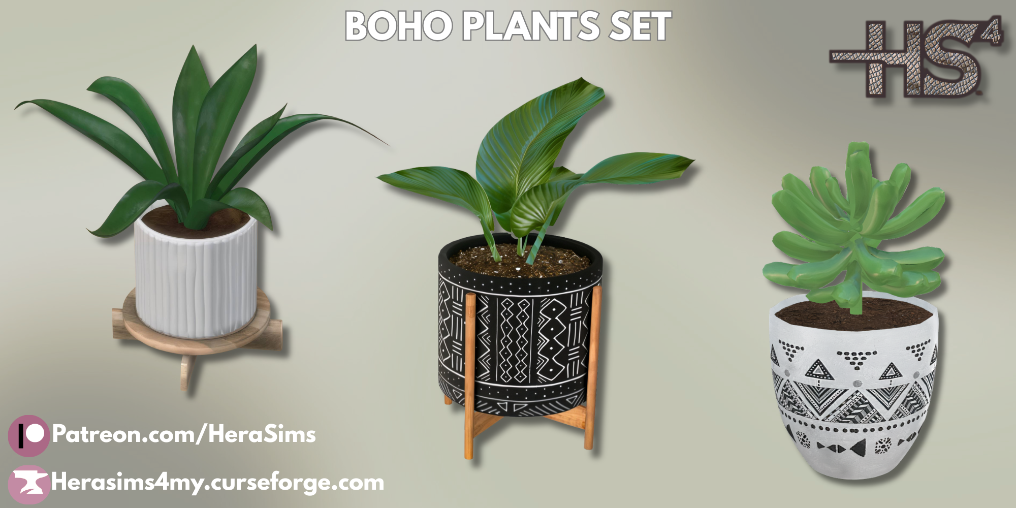 Boho plants set