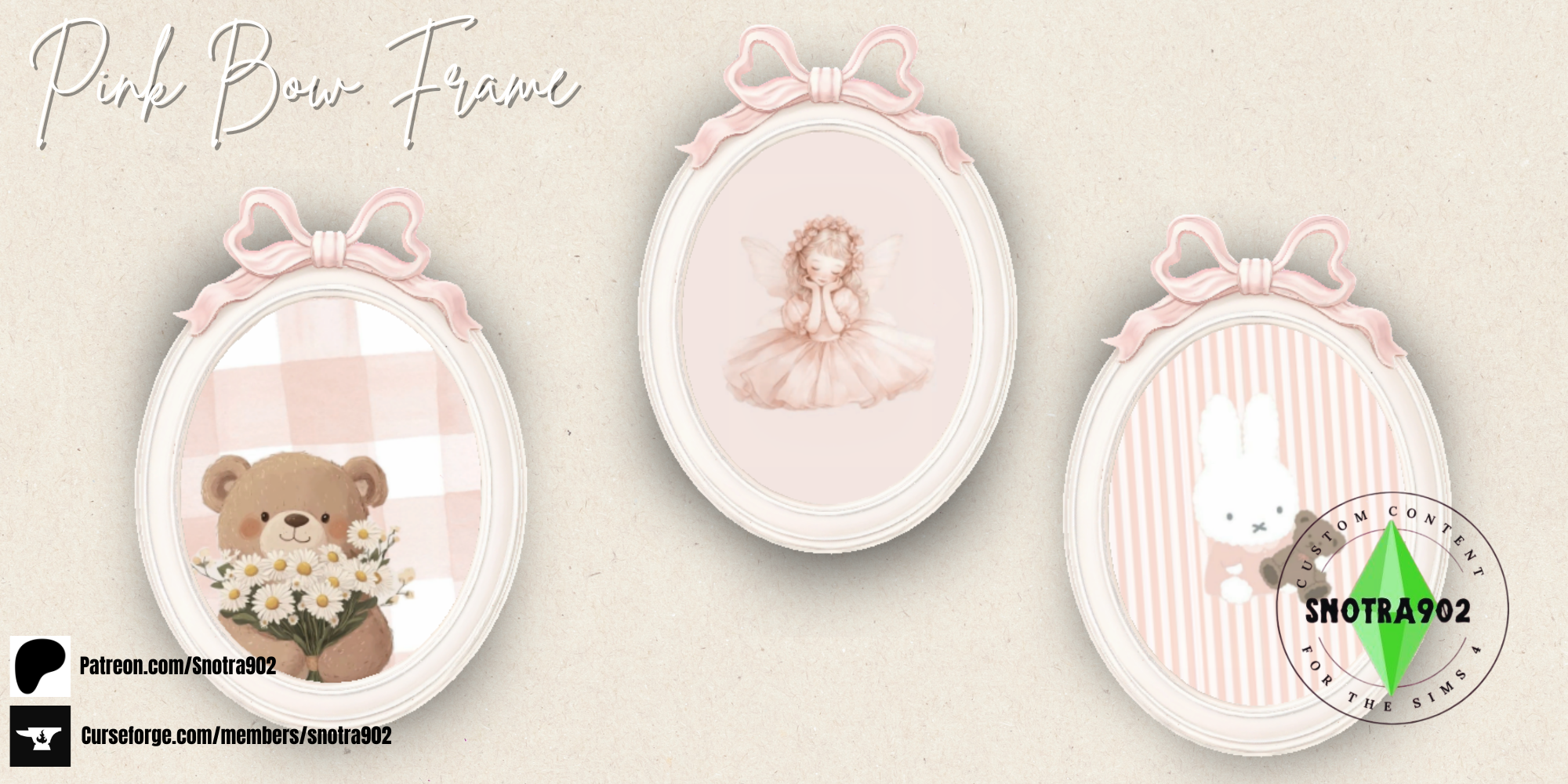 Pink Bow Frame