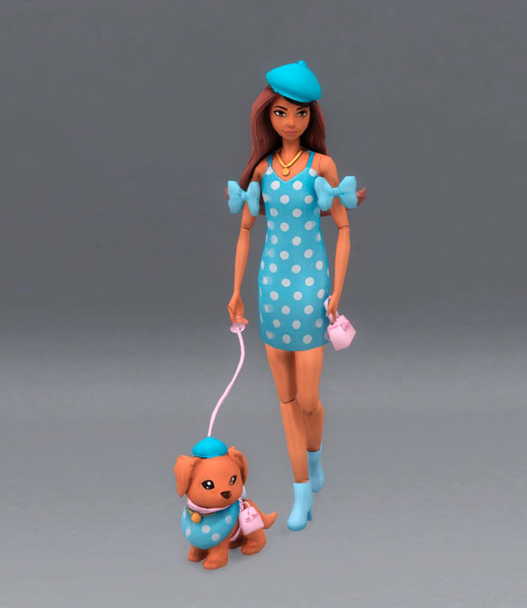 Barbie Twining Looks With Puppy