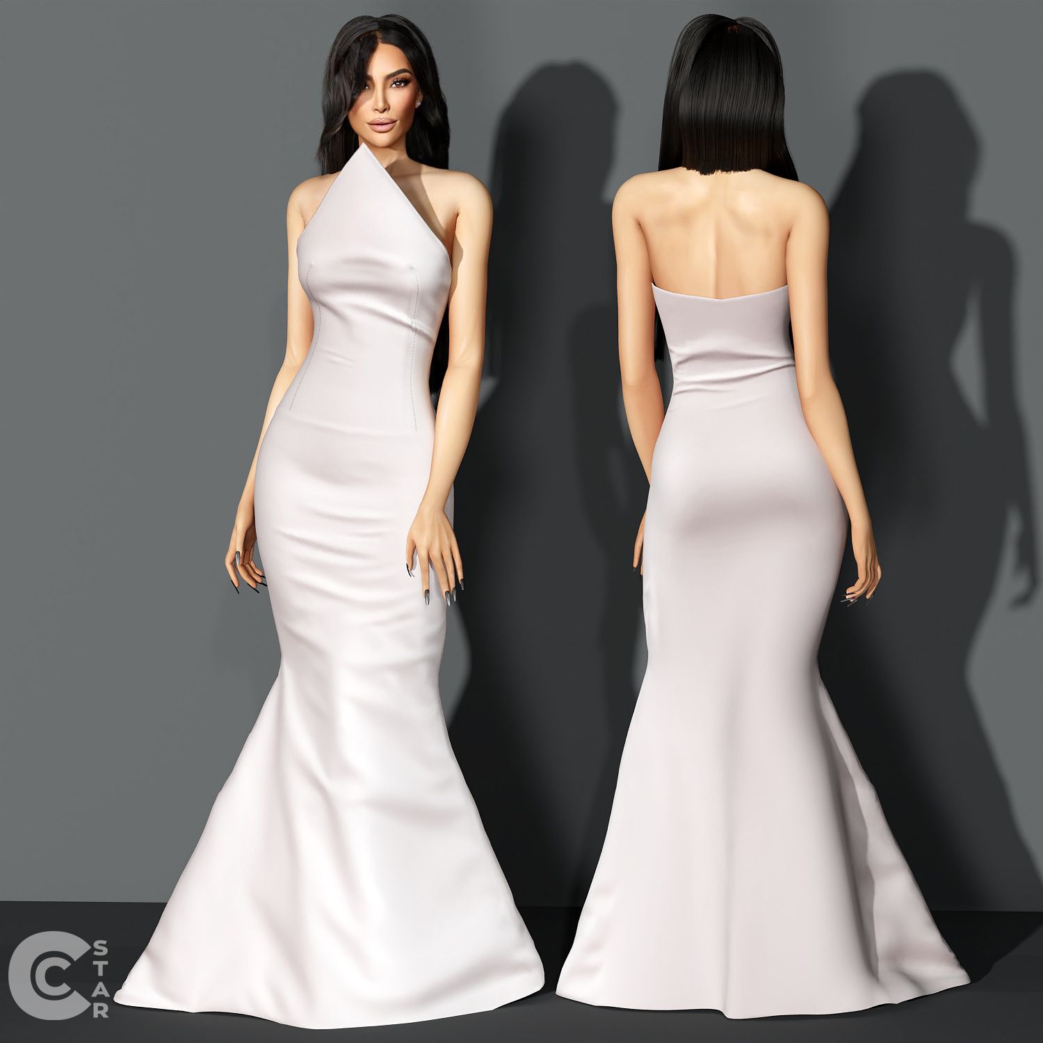 Wedding Silky Sculptural Gown
