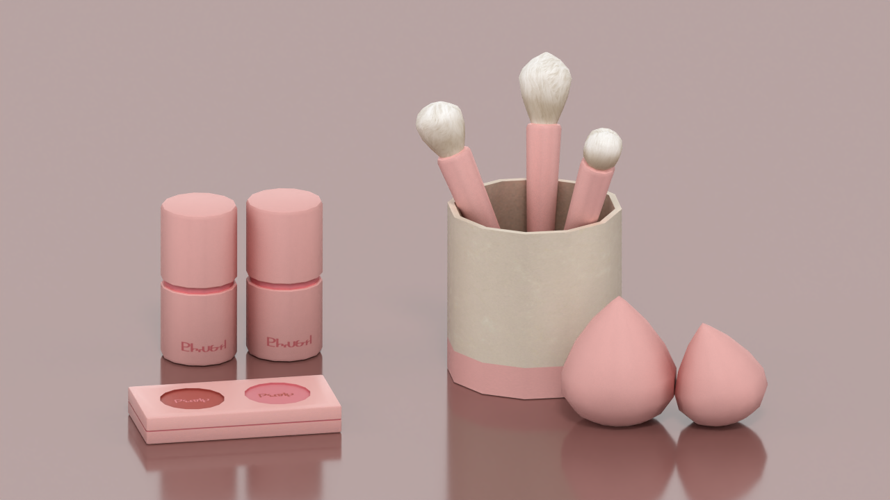 Pink Makeup Cosmetics Clutter